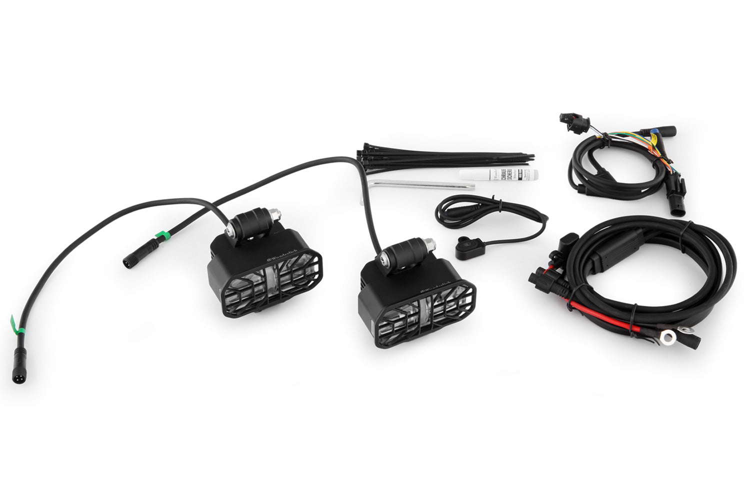 Wunderlich LED Auxiliary Headlight Microflooter Protection Bar Mounting | Black -   Pyramid Motorcycle Accessories