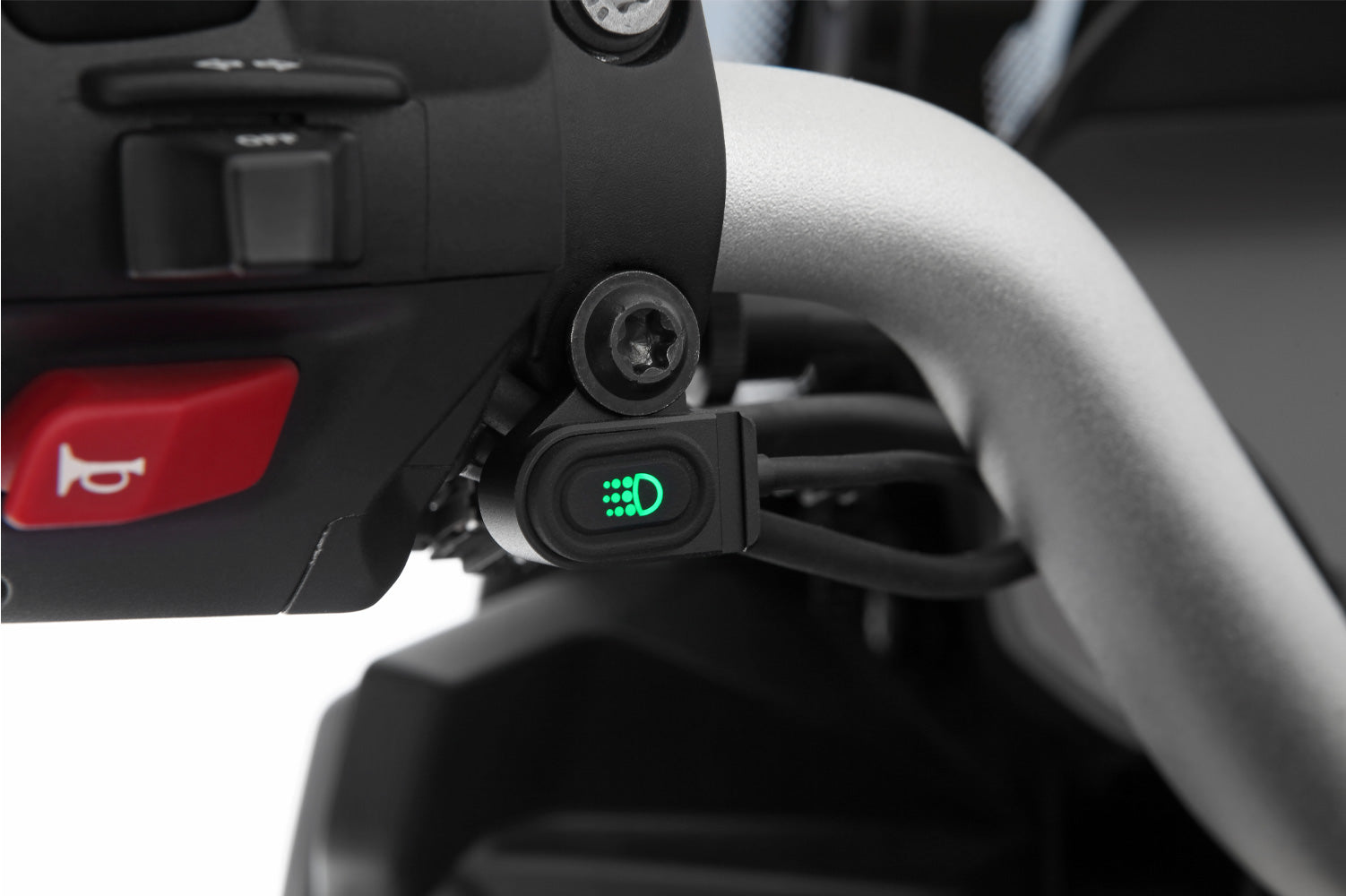 Wunderlich LED Auxillary Headlight Microflooter 3.0 Vehicle Mounting | Black -   Pyramid Motorcycle Accessories