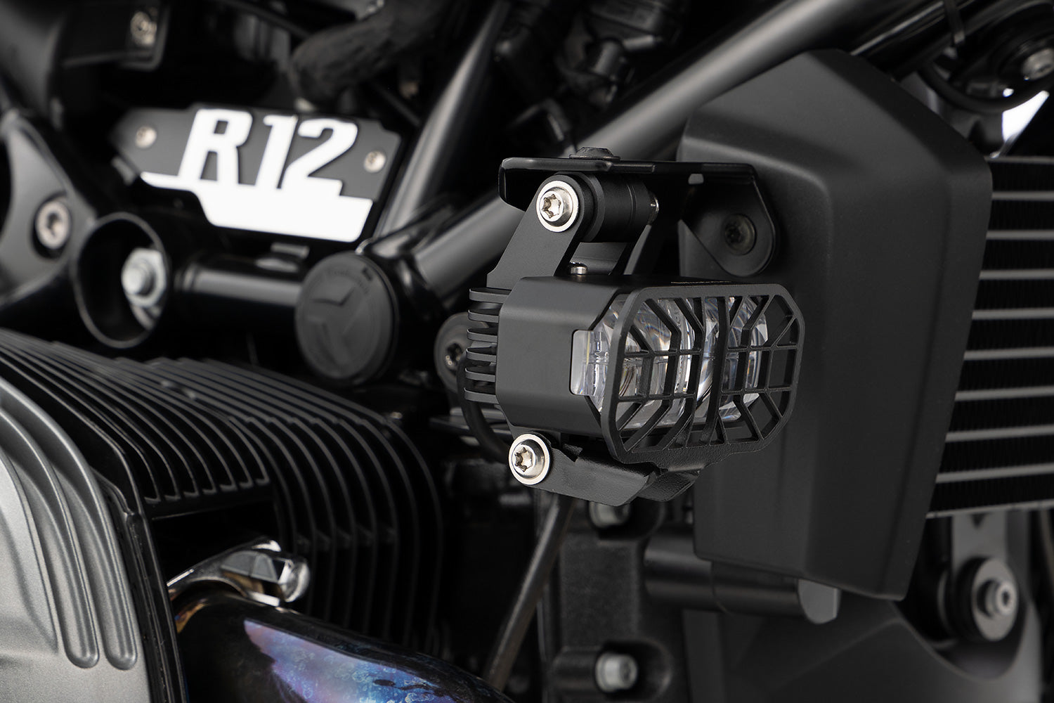 Wunderlich LED Auxiliary Headlight Microflooter For Vehicle Mounting | Black -   Pyramid Motorcycle Accessories