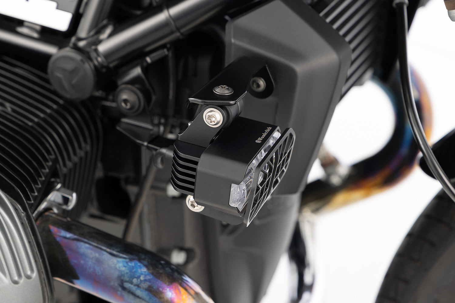 Wunderlich LED Auxiliary Headlight Microflooter For Vehicle Mounting | Black -   Pyramid Motorcycle Accessories