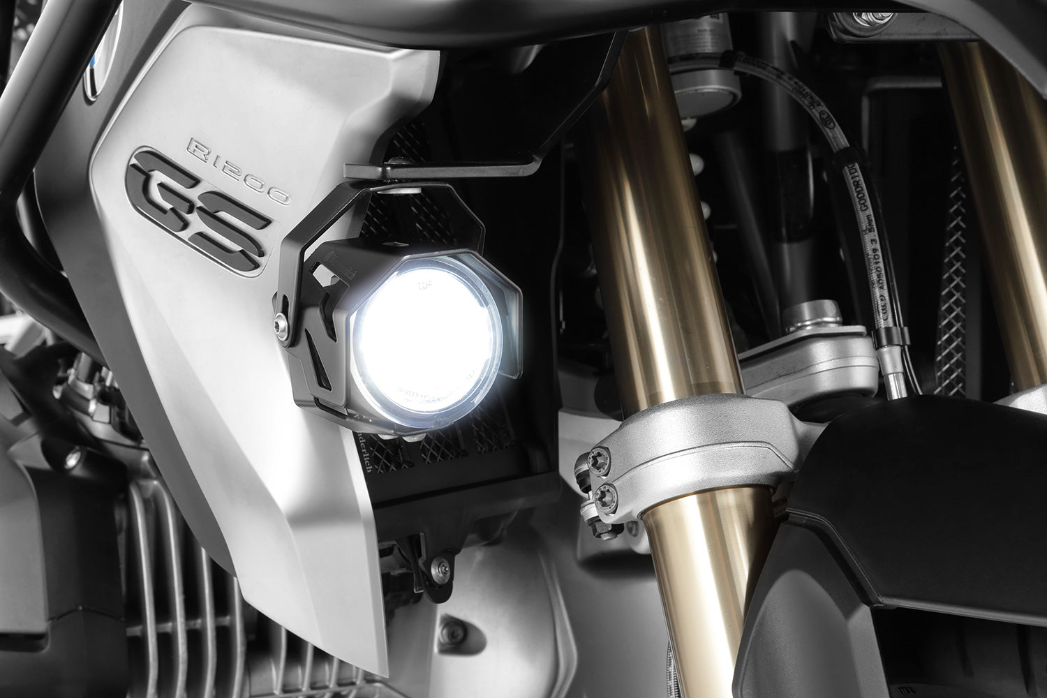 Wunderlich LED Additional Head Light Aton | Silver | BMW K 1600 Grand America -   Pyramid Motorcycle Accessories