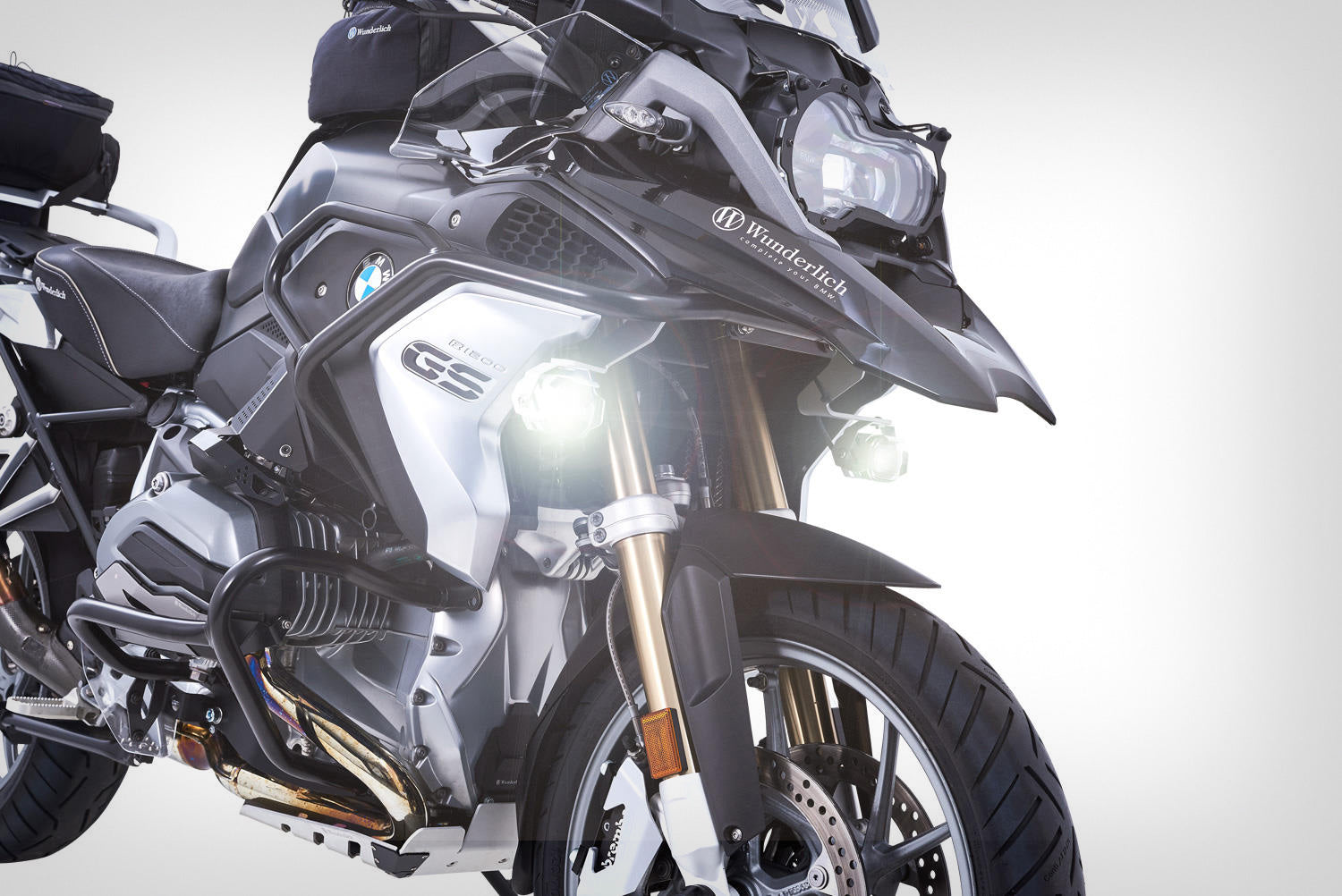 Wunderlich LED Auxiliary Headlight Microflooter | Silver | BMW R 1250 GS -   Pyramid Motorcycle Accessories