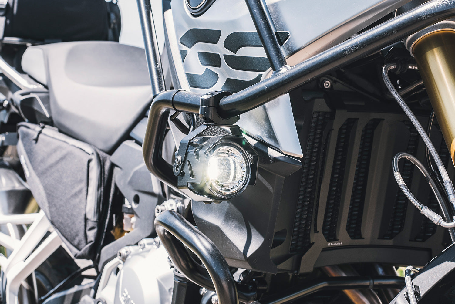 Wunderlich LED Additional Head Light Microflooter | Silver | BMW R nineT -   Pyramid Motorcycle Accessories