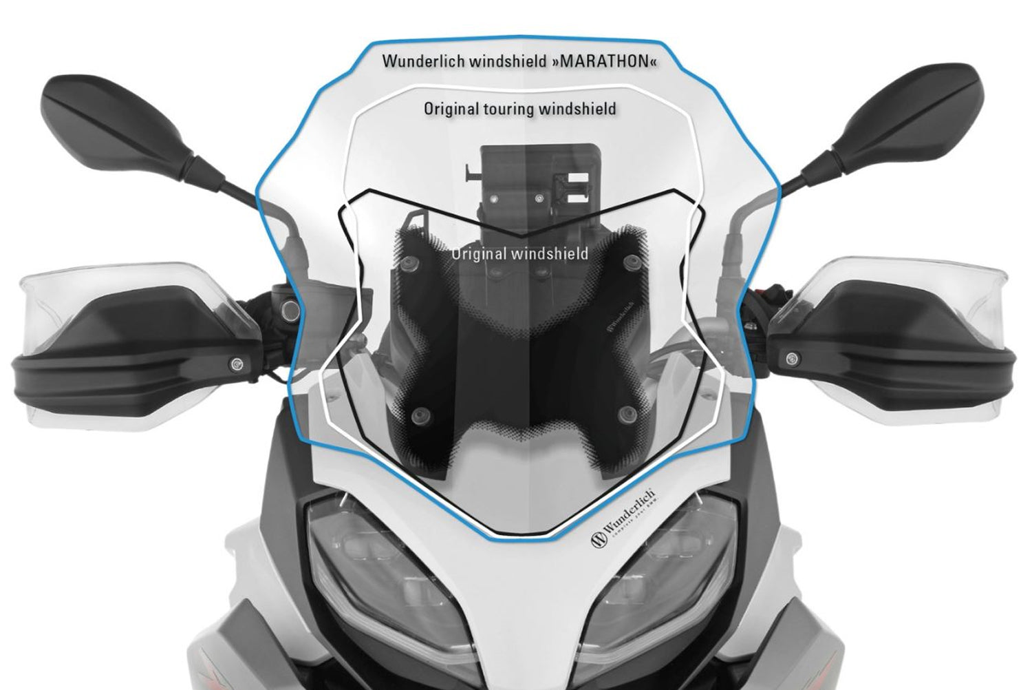 Wunderlich Marathon Windshield | Clear | BMW R 1250 RT -   Pyramid Motorcycle Accessories