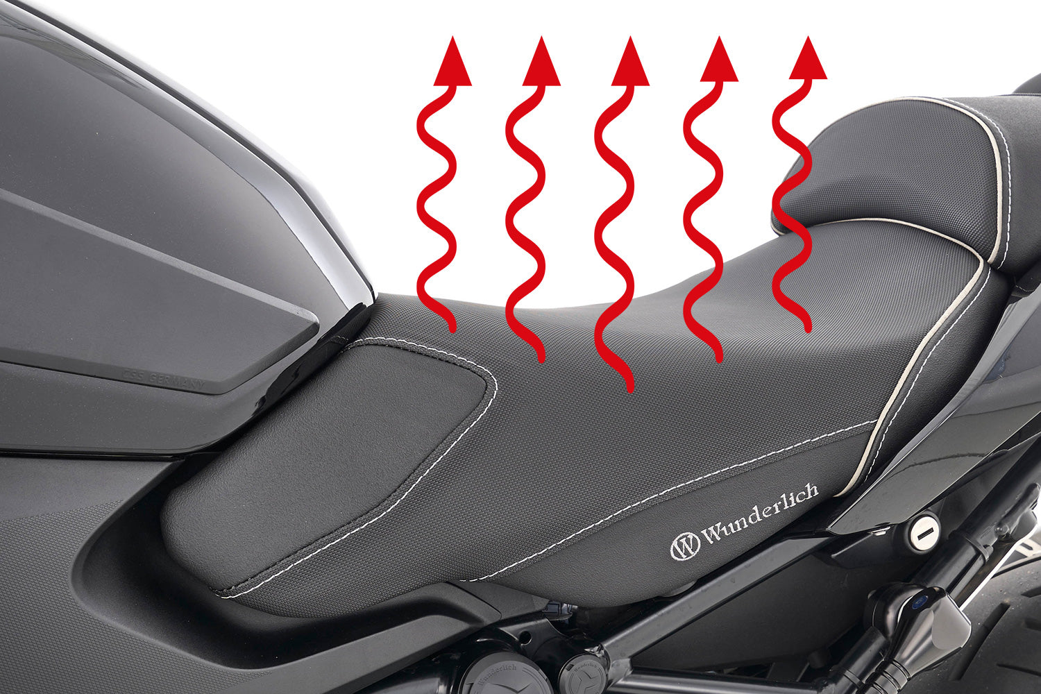Wunderlich Aktivkomfort Rider Seat with Heating Smart Plug & Play High | Black -   Pyramid Motorcycle Accessories