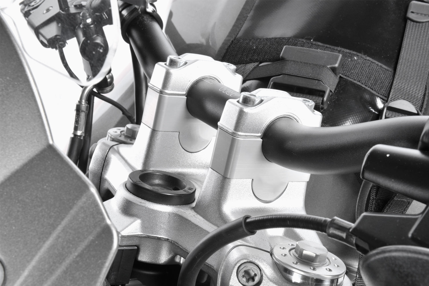 Wunderlich Handlebar Risers Ergo Pro with Navigation 40mm | Silver | BMW F 850 GS -   Pyramid Motorcycle Accessories