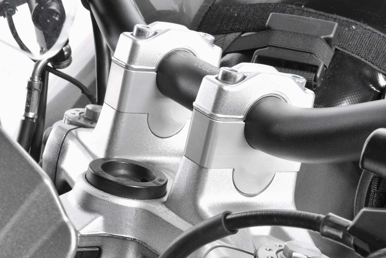 Wunderlich Handlebar Risers Ergo Pro with Navigation 40mm | Silver | BMW F 850 GS -   Pyramid Motorcycle Accessories