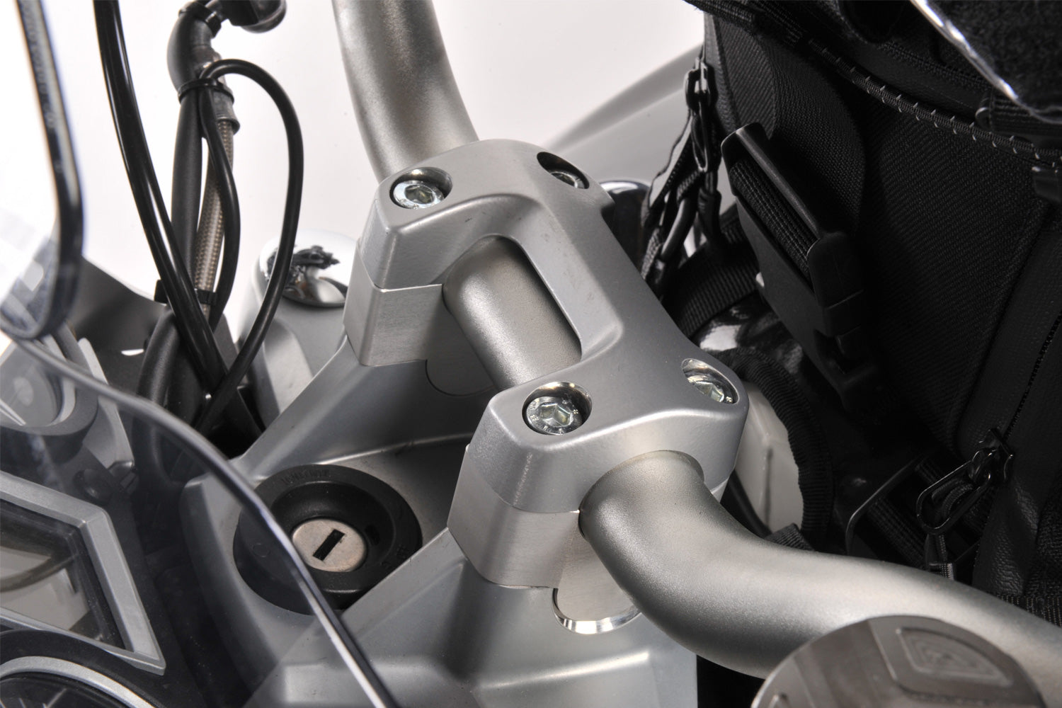 Wunderlich Handlebar Risers Sportergo | Silver | BMW S 1000 R -   Pyramid Motorcycle Accessories