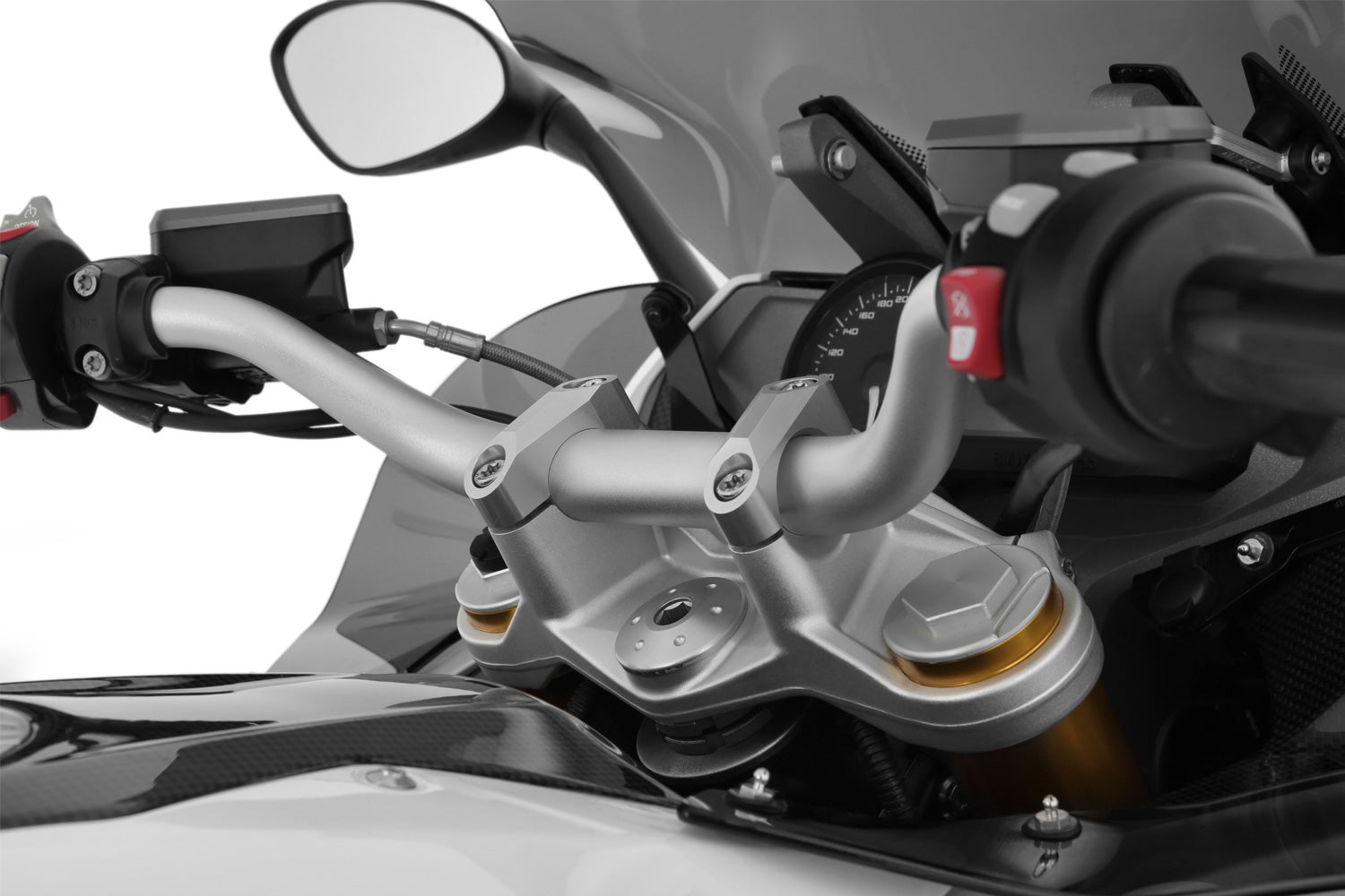 Wunderlich Handlebar Mount Cover | Silver | BMW R nineT -   Pyramid Motorcycle Accessories