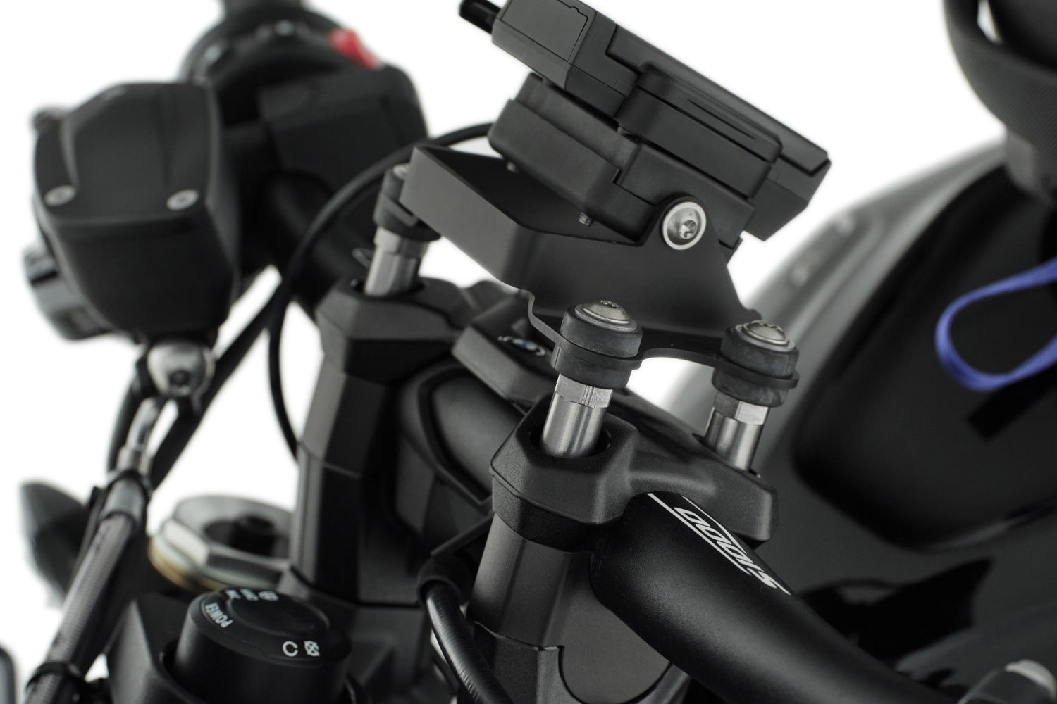 Wunderlich Special Screws Handlebar Riser with Navigation | Silver | BMW S 1000 R -   Pyramid Motorcycle Accessories