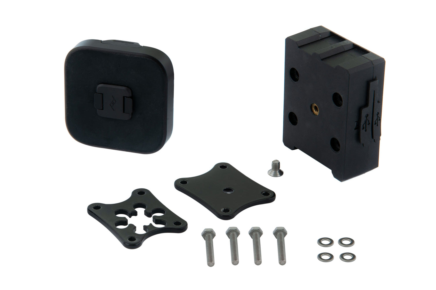 Wunderlich USB Charging Box with Quad Lock Adapter | Black | BMW R nineT -   Pyramid Motorcycle Accessories