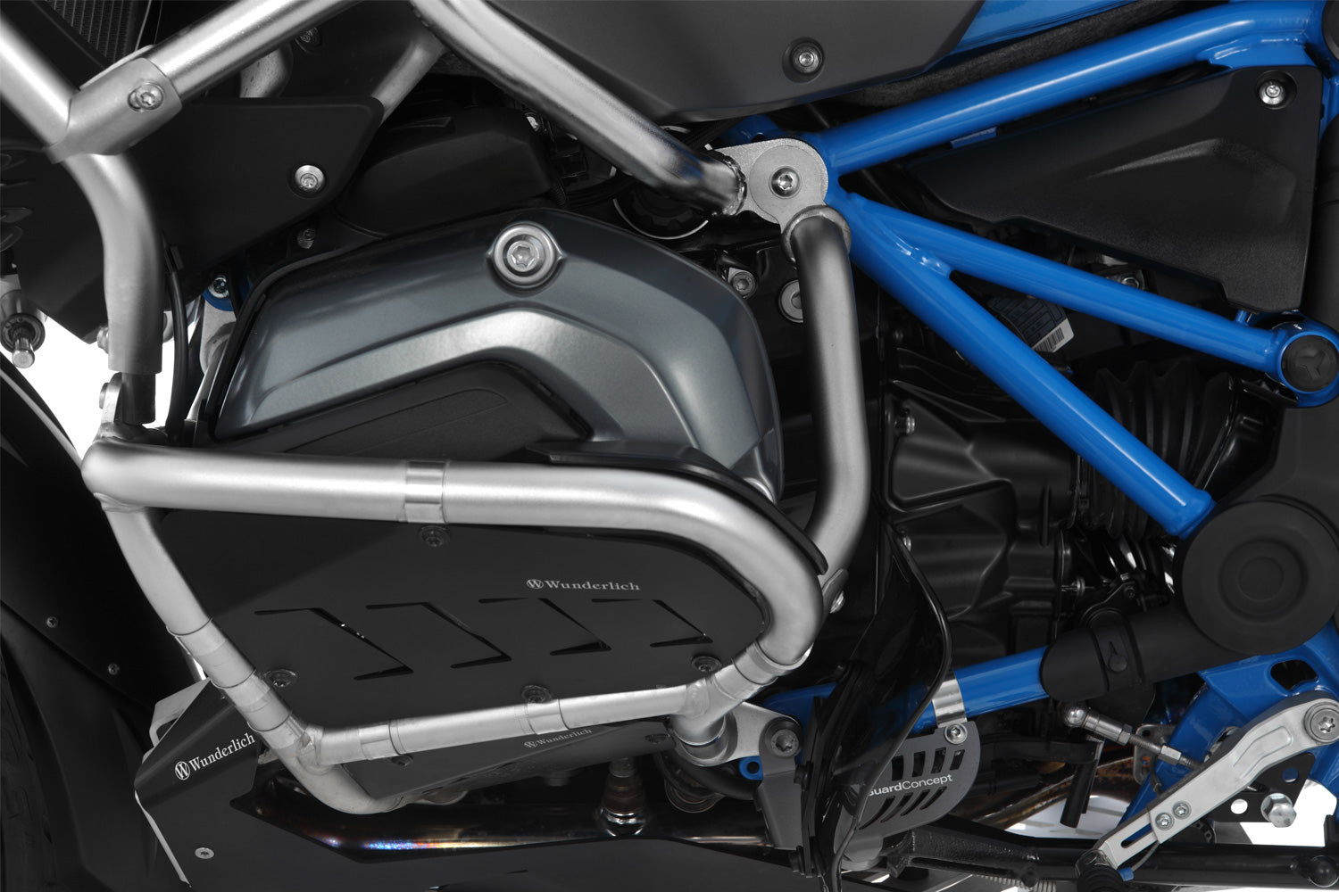 Wunderlich Reinforcement For Engine Protection Bar Set | Silver | BMW F 850 GS Adventure -   Pyramid Motorcycle Accessories