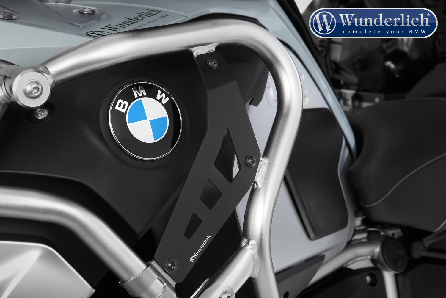 Wunderlich Filler Plates For Tank Protection Bar Extension Set | Black | BMW R 1250 GS Adventure -   Pyramid Motorcycle Accessories