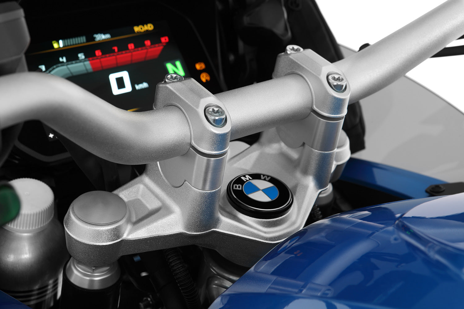 Wunderlich Handlebar Riser ERGO 25mm | Silver | R 1250 RT -   Pyramid Motorcycle Accessories