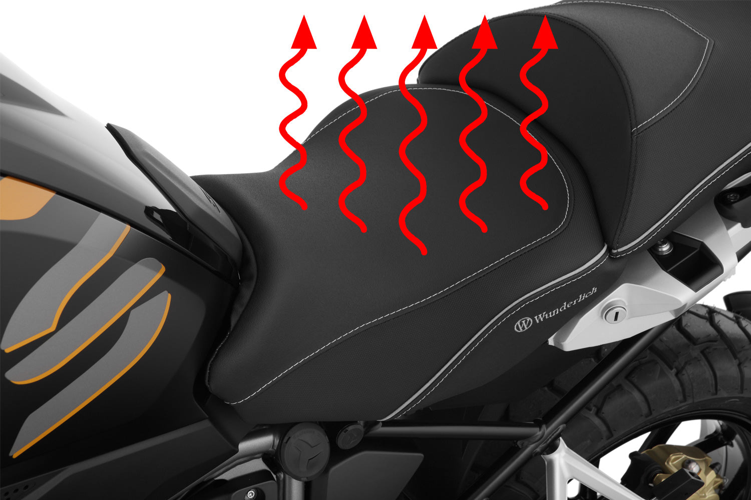 Wunderlich Aktivkomfort Rider Seat with Seat Heating Smart Standard | Black -   Pyramid Motorcycle Accessories
