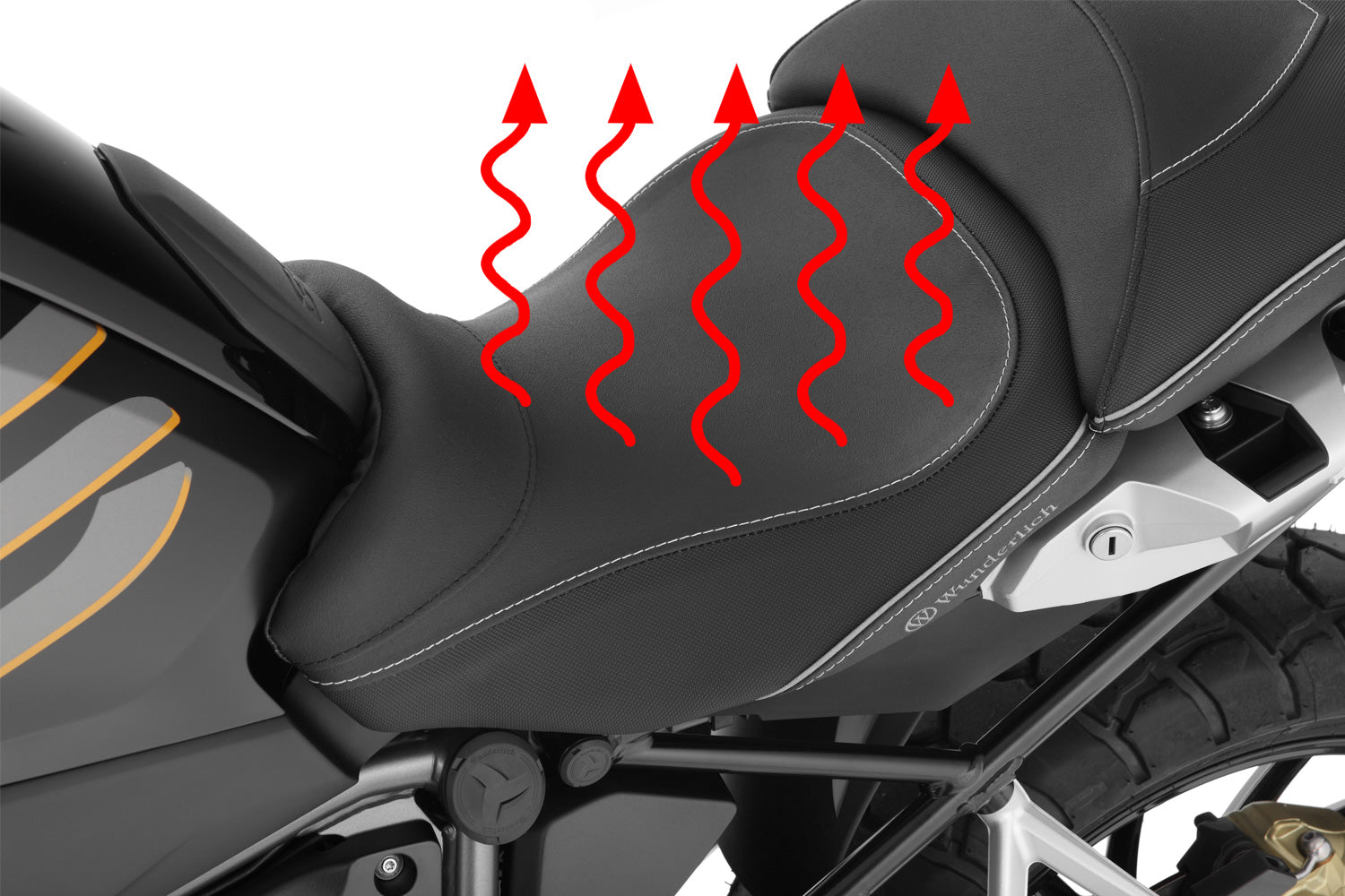 Wunderlich Aktivkomfort Rider Seat with Seat Heating Smart Low | Black -   Pyramid Motorcycle Accessories