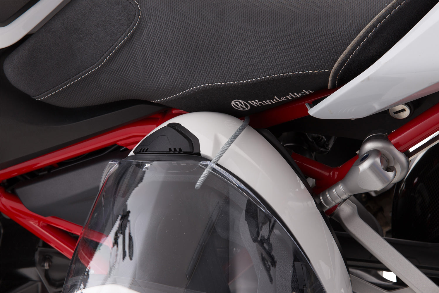 Wunderlich Helmet Anti-theft System Helm-lock | Silver | BMW F 900 GS -   Pyramid Motorcycle Accessories