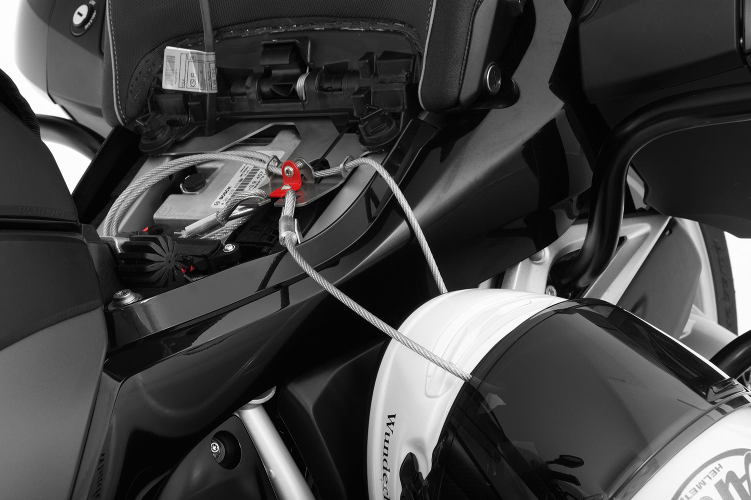 Wunderlich Helm-lock Helmet Anti-theft Protection | Silver | BMW F 900 GS -   Pyramid Motorcycle Accessories