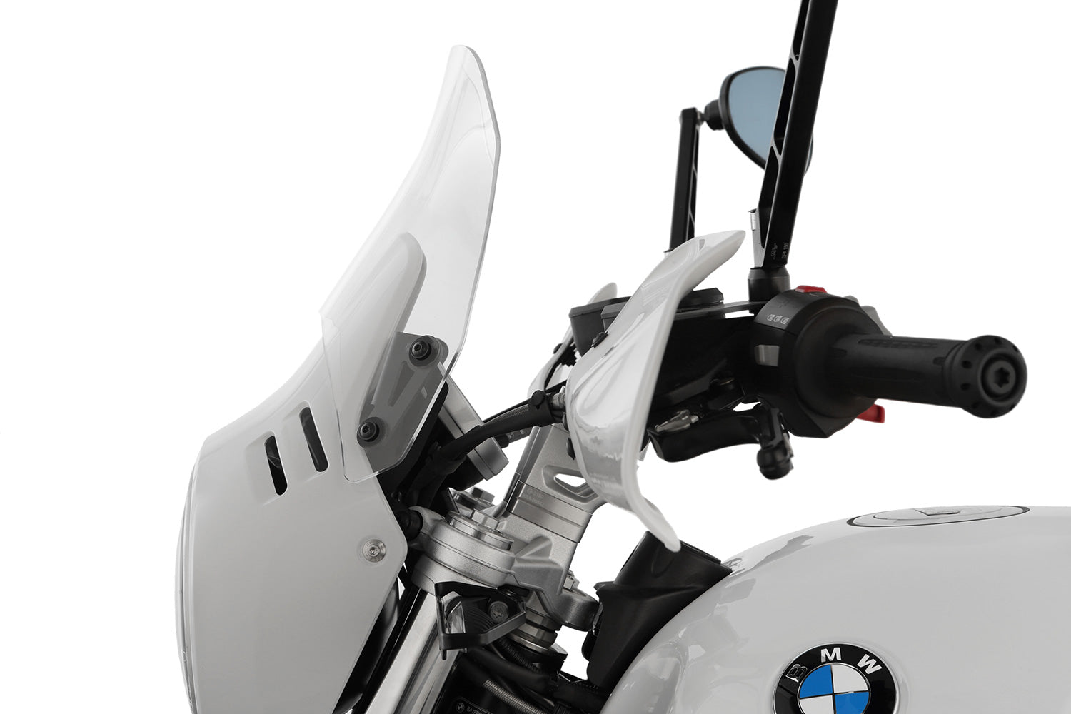 Wunderlich Screen For Cockpit Fairing with Orig. Rev Counter | Light Smoke | BMW R nineT -   Pyramid Motorcycle Accessories