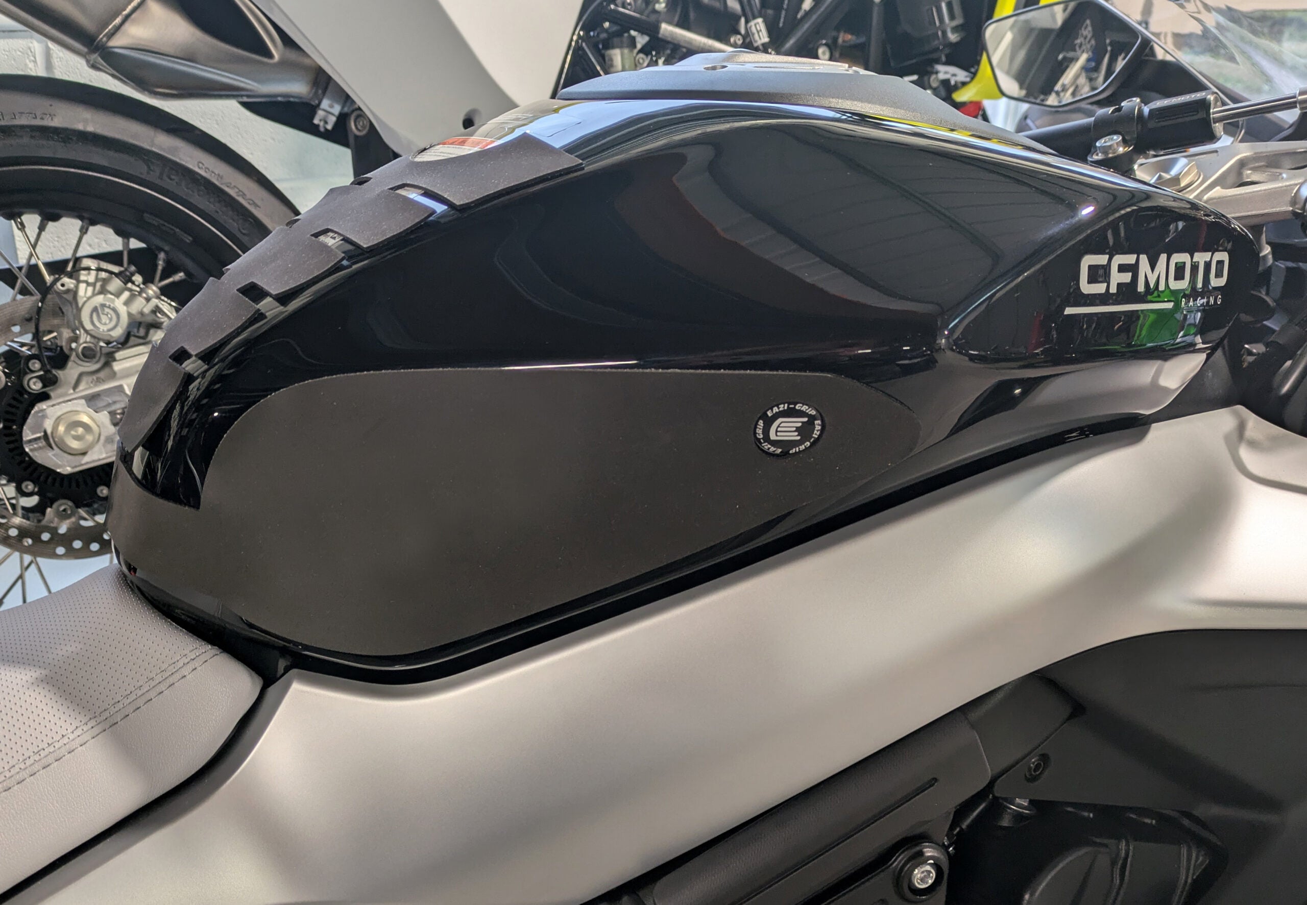 Eazi-Grip Wrap Around Tank Grip | Silicone - Charcoal | CFMoto 675SR-R / 675NK 2025>Current -   Pyramid Motorcycle Accessories