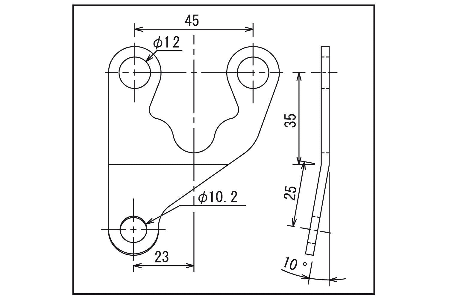 Daytona Bracket For Velona60 Dials - R-Offset/10 Degree Bend -   Pyramid Motorcycle Accessories