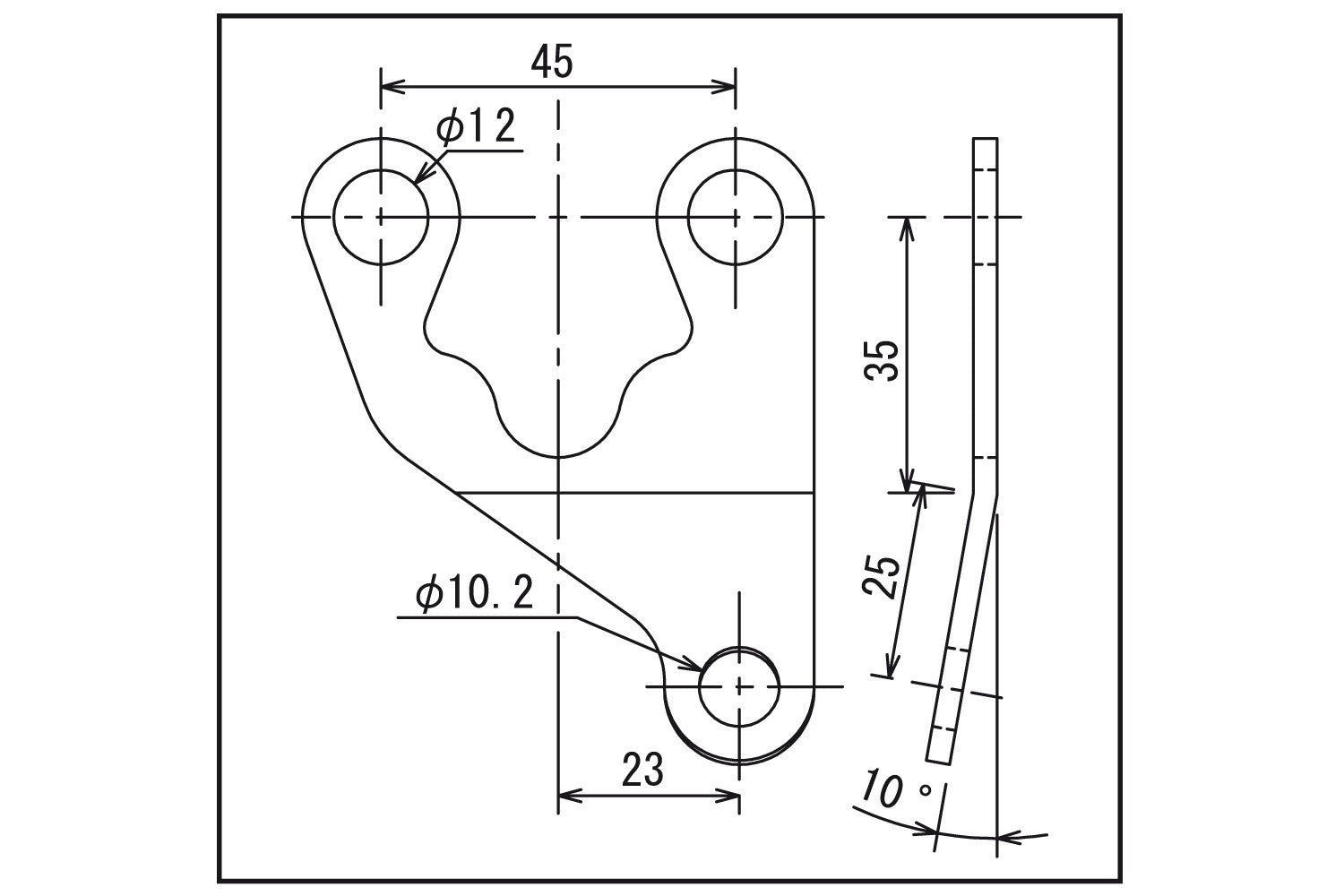 Daytona Bracket For Velona60 Dials - L-Offset/10 Degree Bend -   Pyramid Motorcycle Accessories