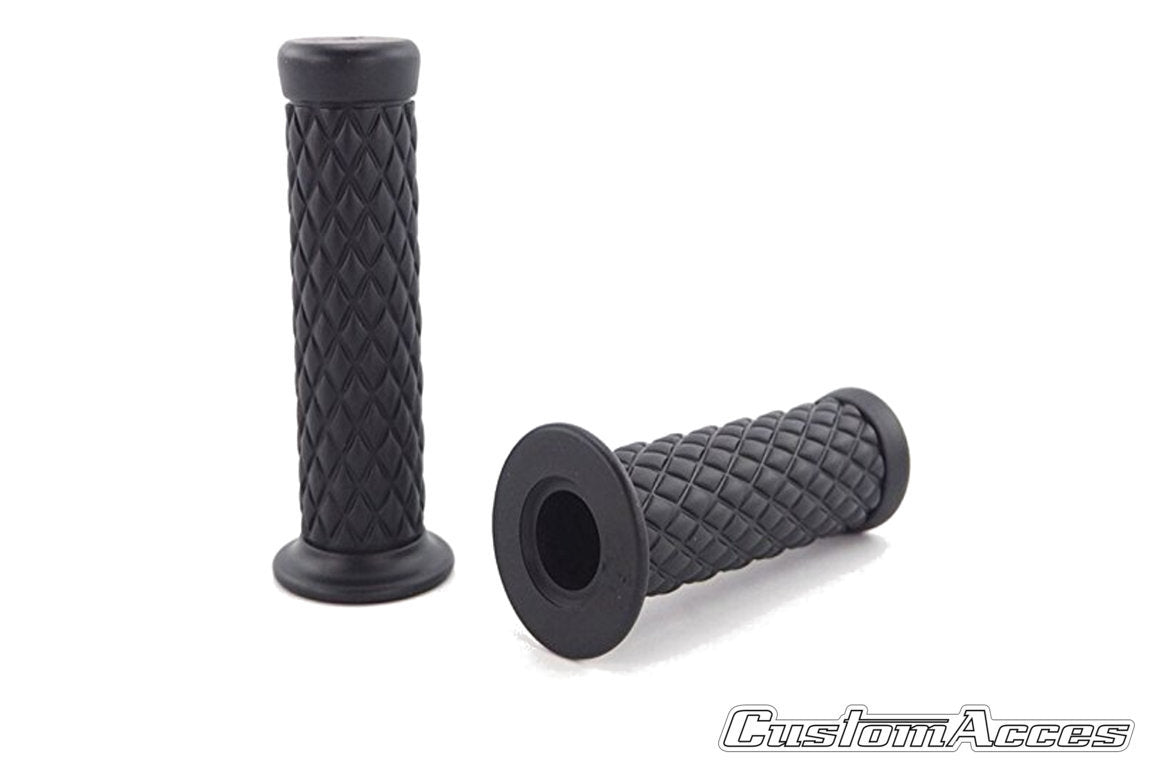 Customacces Fast Line Handlebar Grips - 123mm Length - Fit 22mm Bars | Black -   Pyramid Motorcycle Accessories