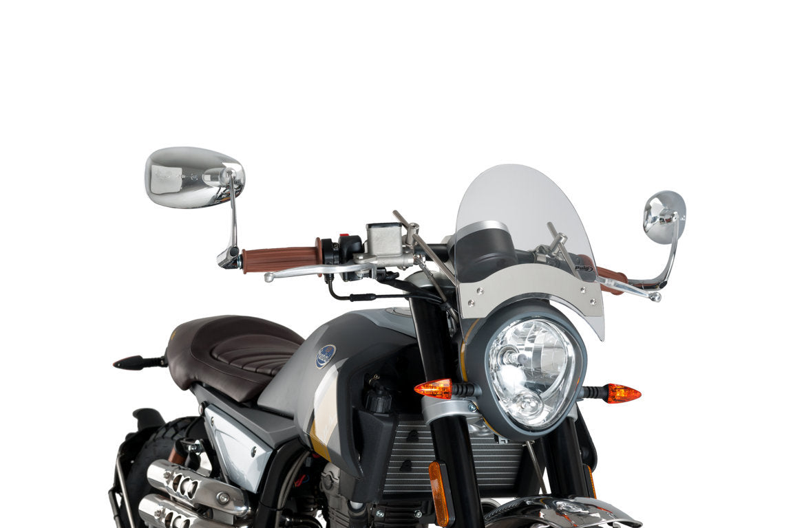 Customacces Roadster Universal Fork Mounted Windscreen | Light Smoke -   Pyramid Motorcycle Accessories