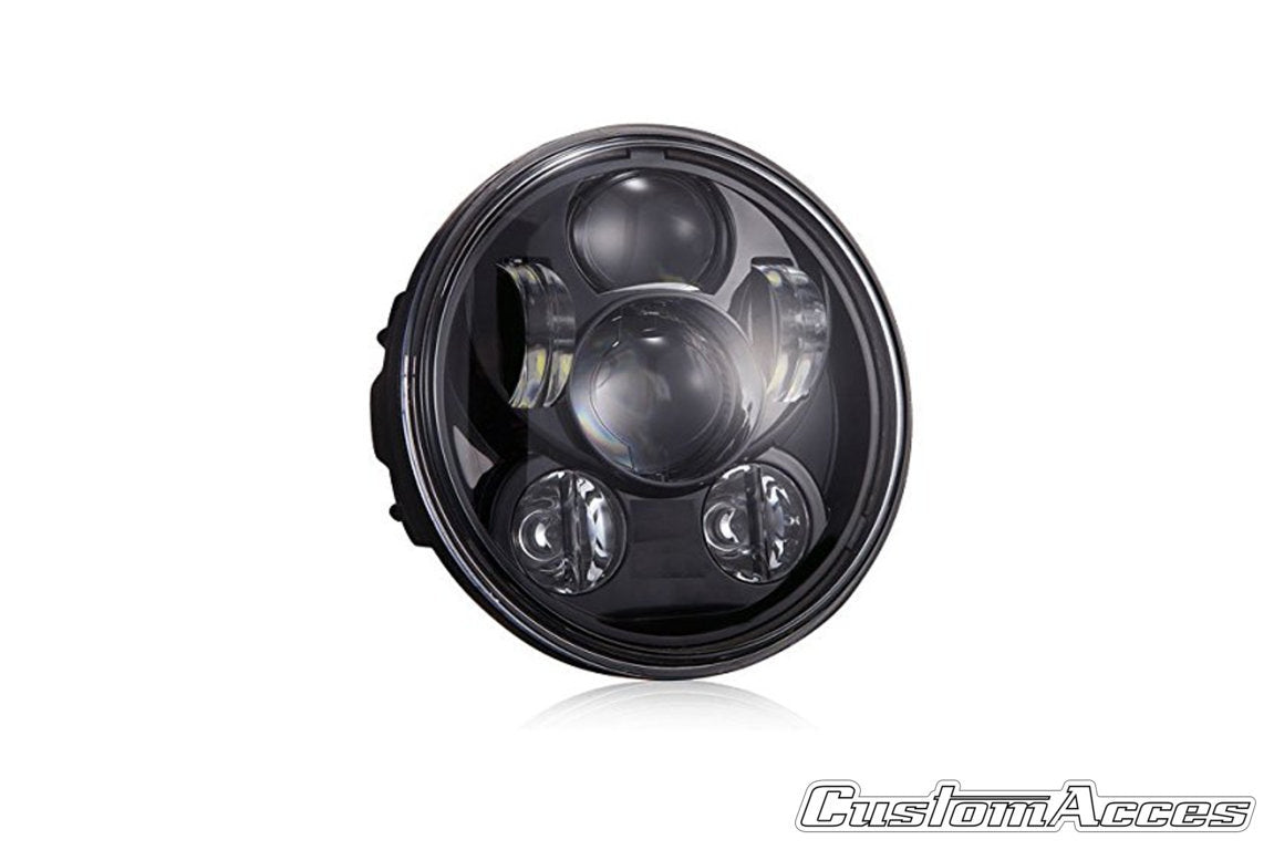 Customacces Ovni II Headlight | Black | Fits Various Harley Davidson Models -   Pyramid Motorcycle Accessories