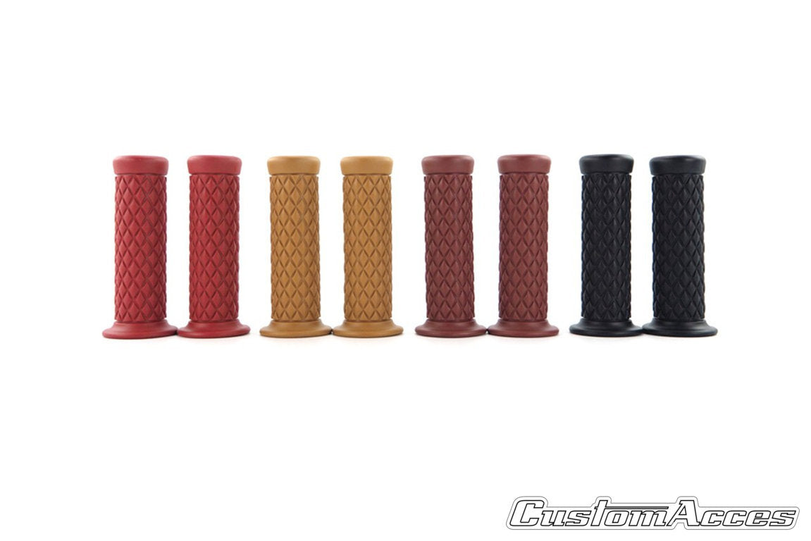 Customacces Fast Line Handlebar Grips - 123mm Length - Fit 22mm Bars | Red -   Pyramid Motorcycle Accessories