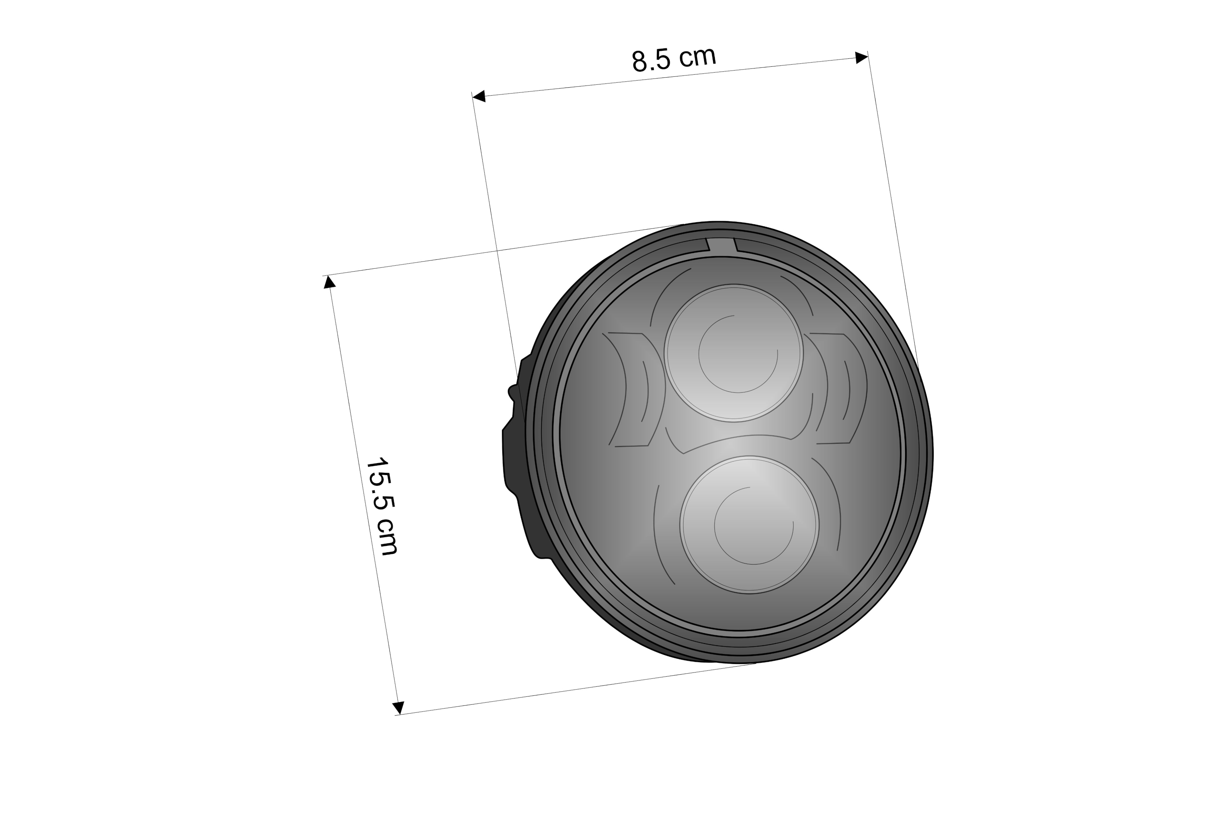 Customacces Ovni Headlight | Black | Fits Various Harley-Davidson Models -   Pyramid Motorcycle Accessories