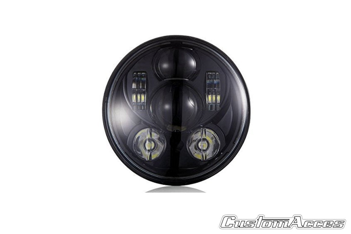 Customacces Ovni II Headlight | Black | Fits Various Harley Davidson Models -   Pyramid Motorcycle Accessories