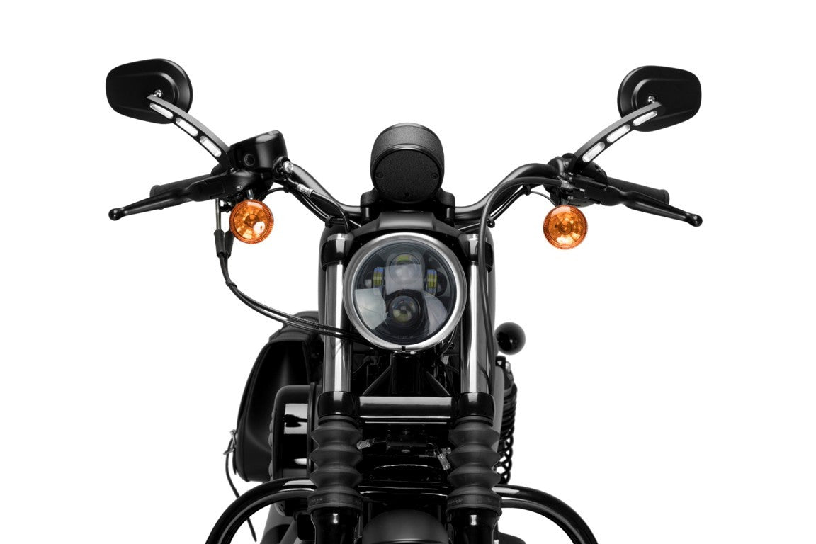 Customacces Ovni Headlight | Black | Fits Various Harley-Davidson Models -   Pyramid Motorcycle Accessories