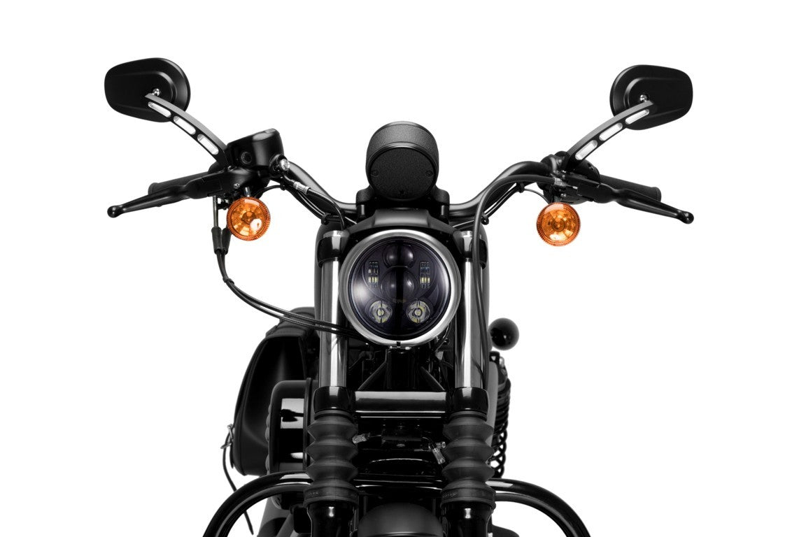 Customacces Ovni II Headlight | Black | Fits Various Harley Davidson Models -   Pyramid Motorcycle Accessories