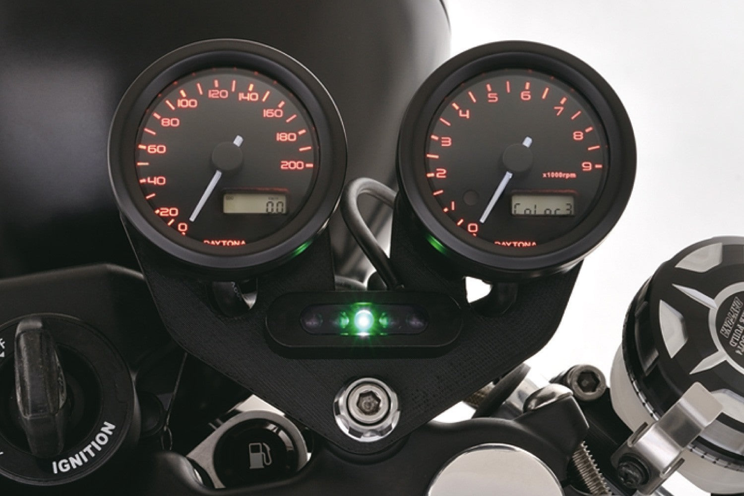Daytona Double Bracket For Velona48 Dials | Black -   Pyramid Motorcycle Accessories