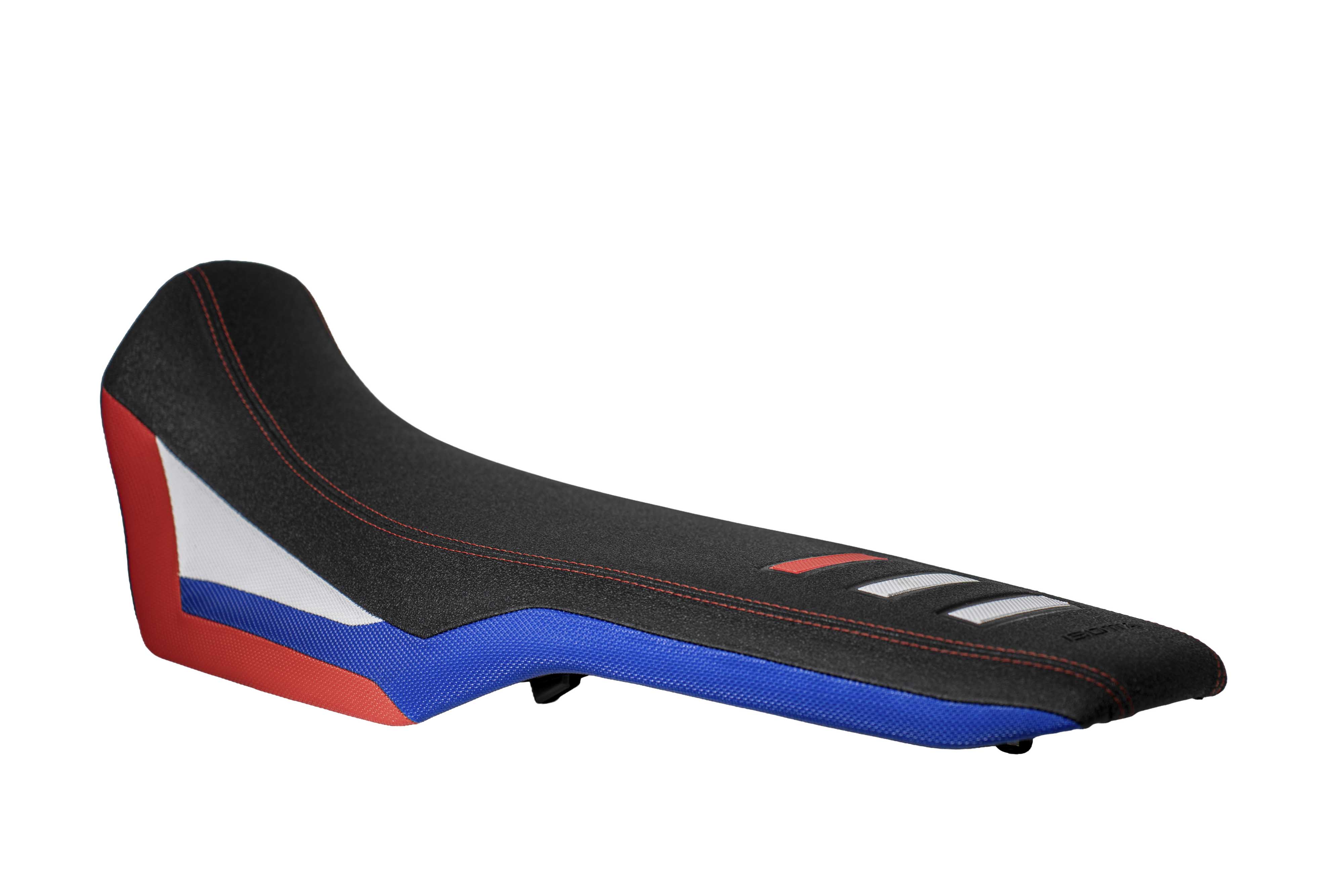 Isotta Rally Comfort Seat - Raised | Blue/White/Red | Honda XL 750 Transalp 2023-2026 -   Pyramid Motorcycle Accessories