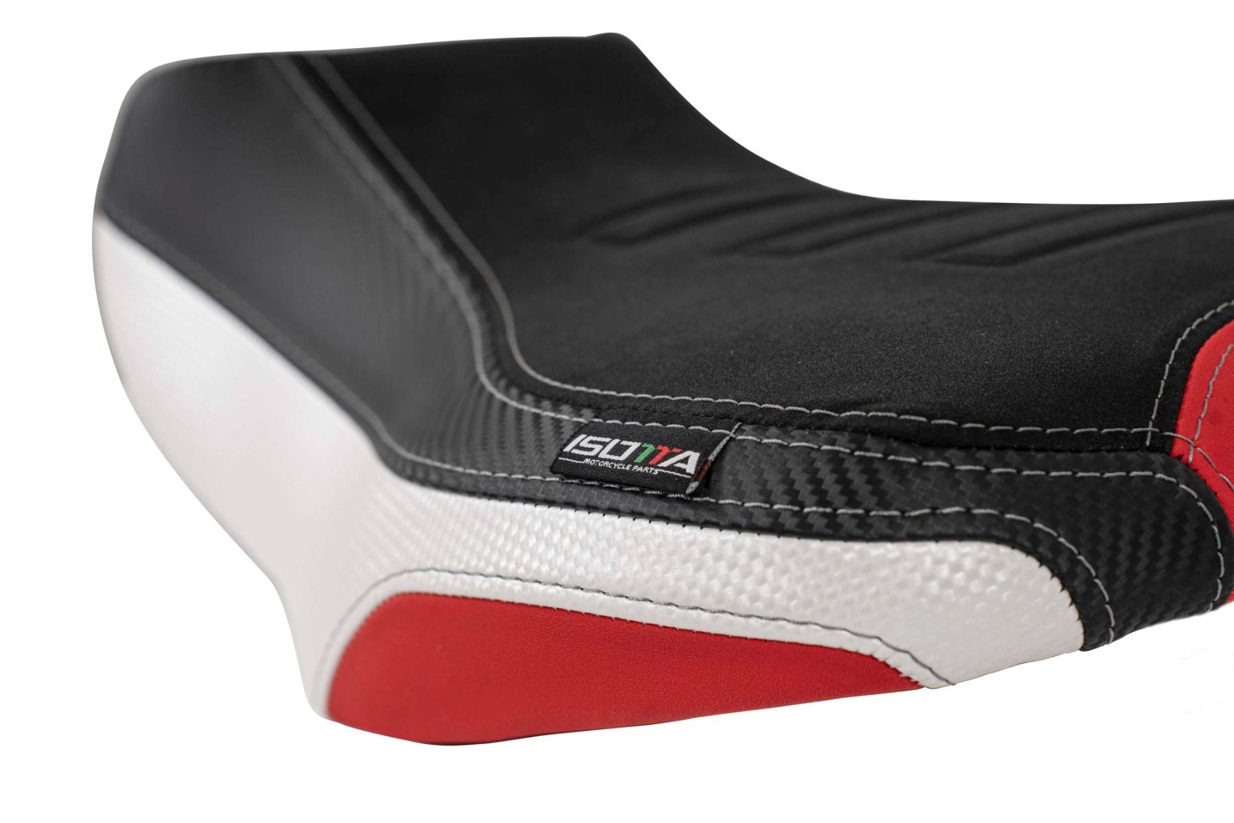 Isotta Comfort Rider Seat | Red/Black/White | Benelli TRK 702/702 X 2023-2024 -   Pyramid Motorcycle Accessories