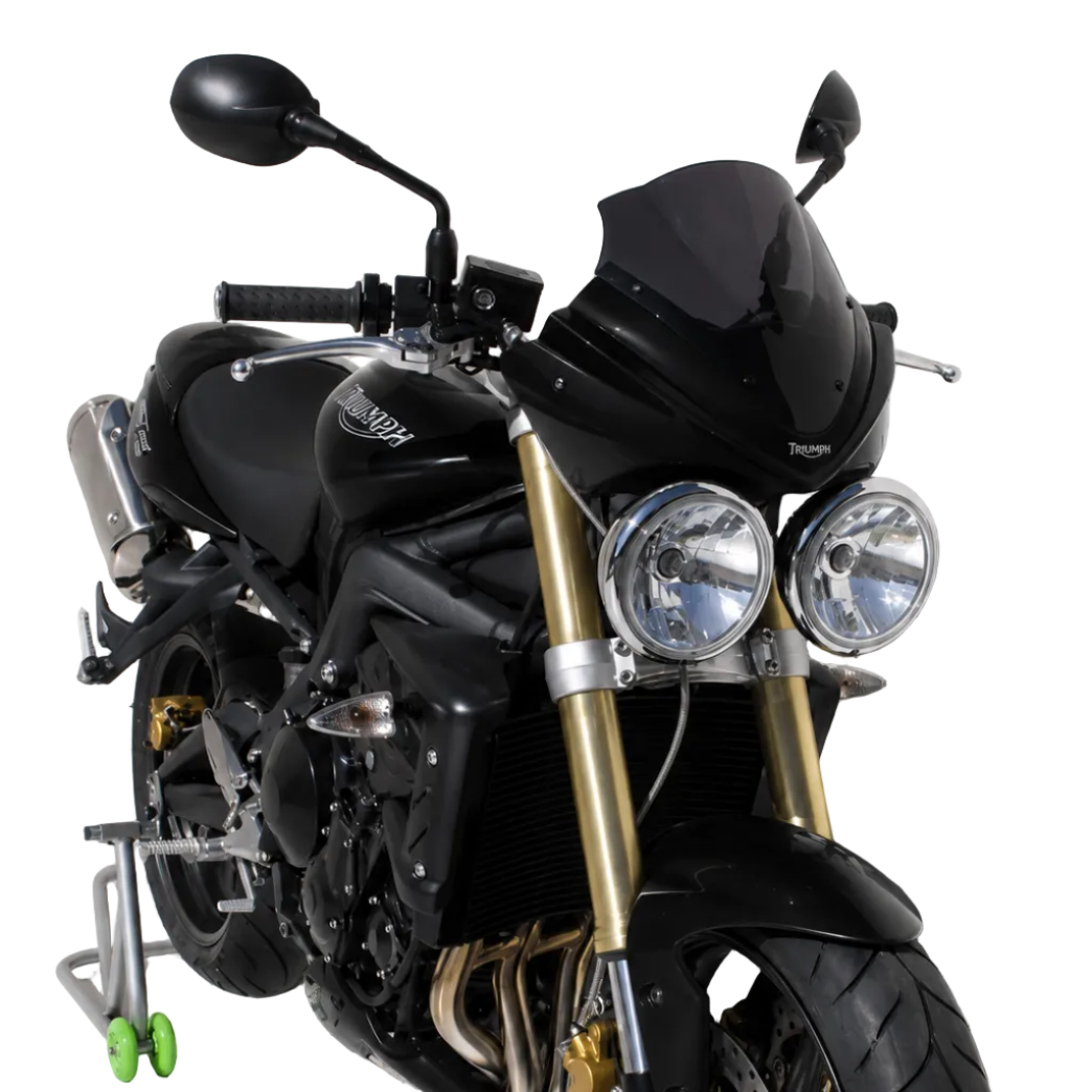 Ermax Nose Fairing | Jet Black with Dark Smoke Screen | Triumph Street Triple 675 2008>2010 -   Pyramid Motorcycle Accessories