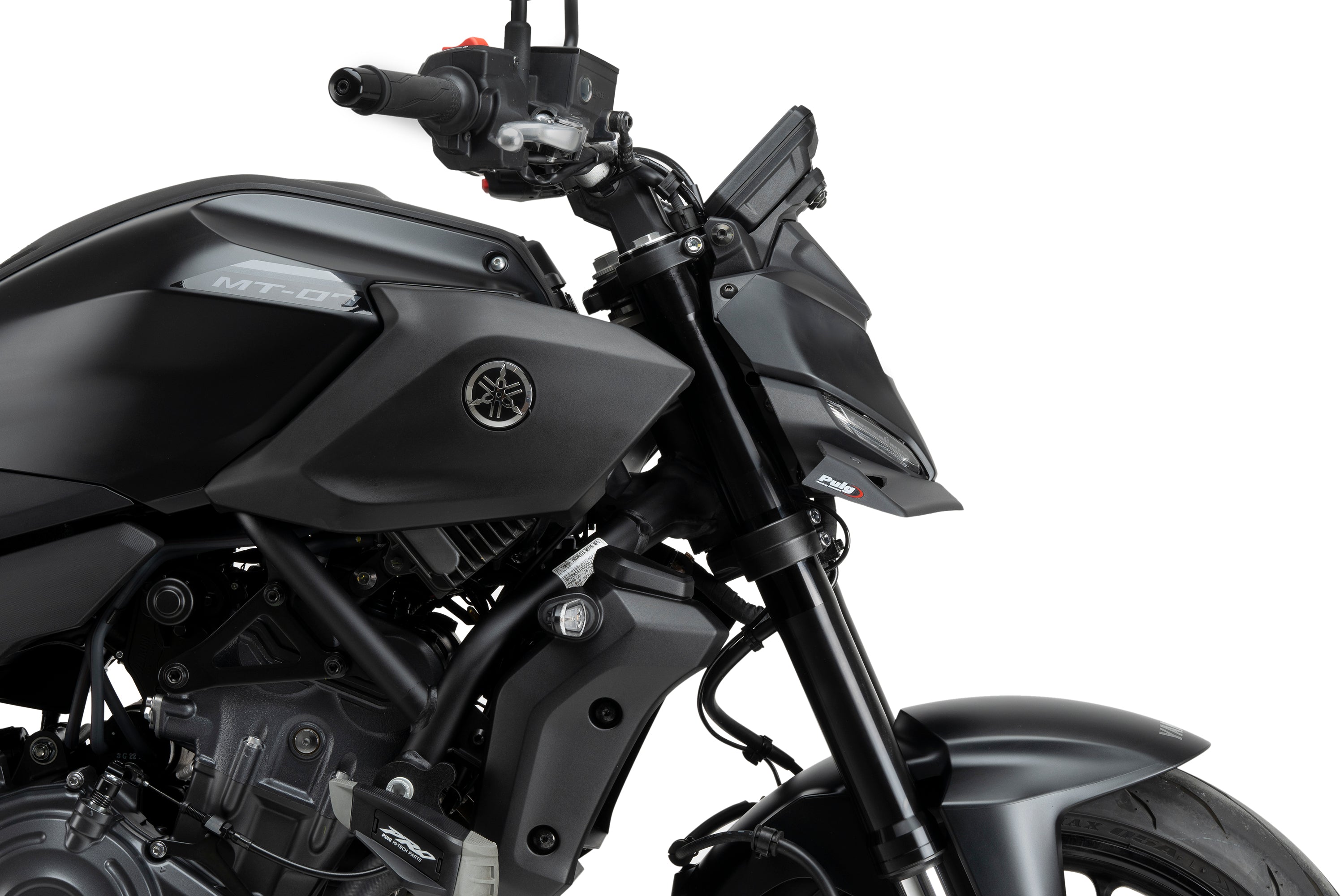 Puig Naked Front Downforce Wings | Matte Black | Yamaha MT-07 2025>Current -   Pyramid Motorcycle Accessories