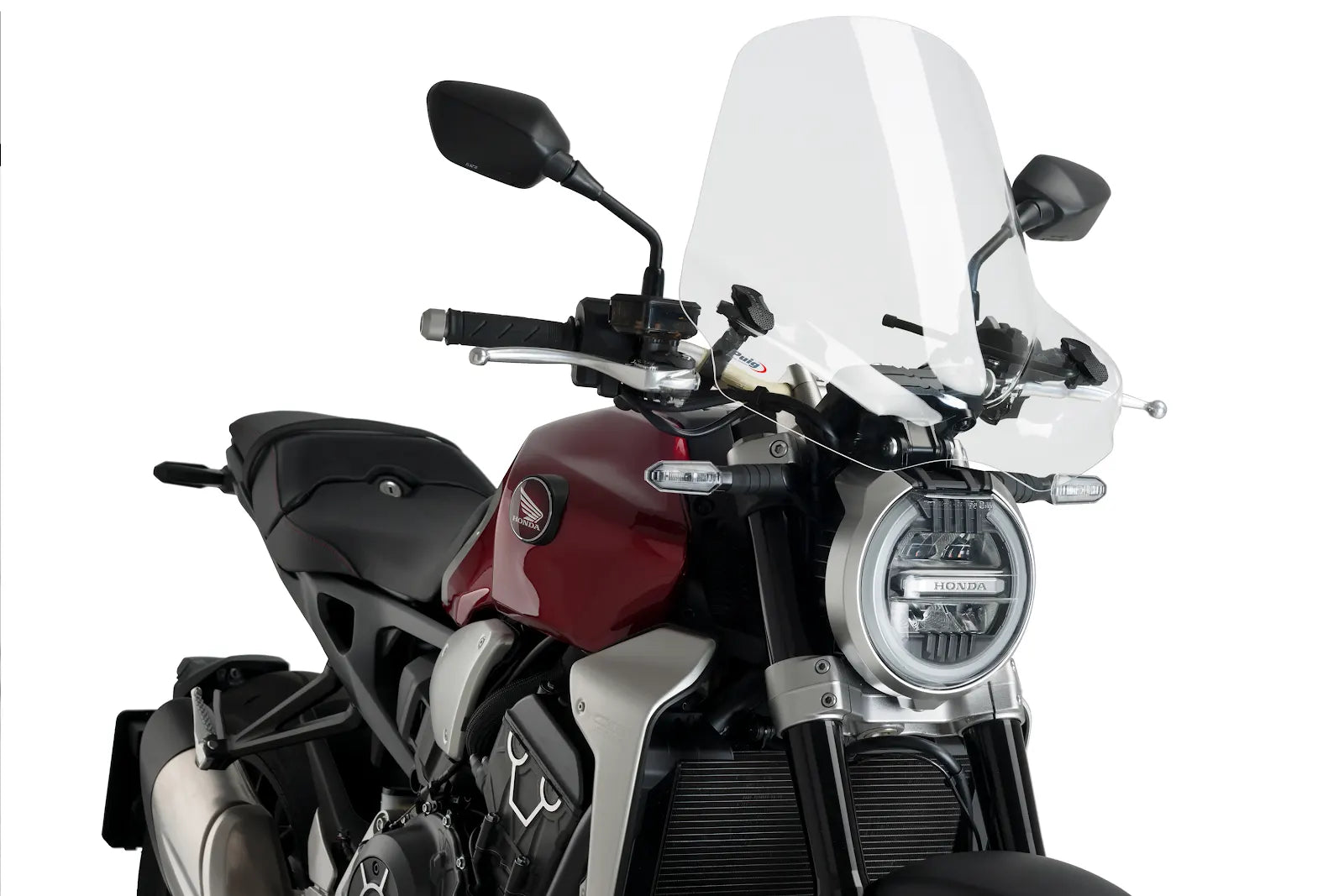 Puig Touring 2 Universal Handlebar Mounted Screen | Clear -   Pyramid Motorcycle Accessories