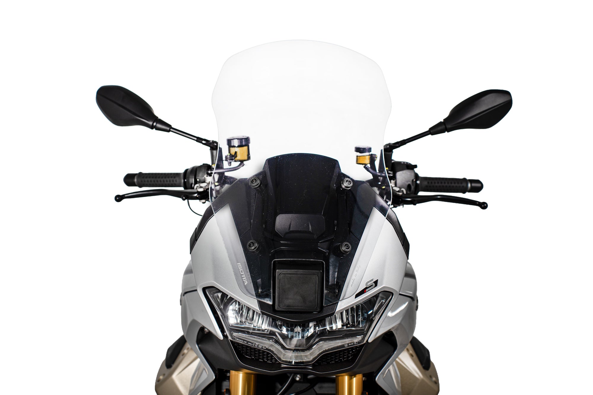 Isotta High Screen | Clear | Moto Guzzi V100 Mandello S (With Radar) 2023>Current -   Pyramid Motorcycle Accessories