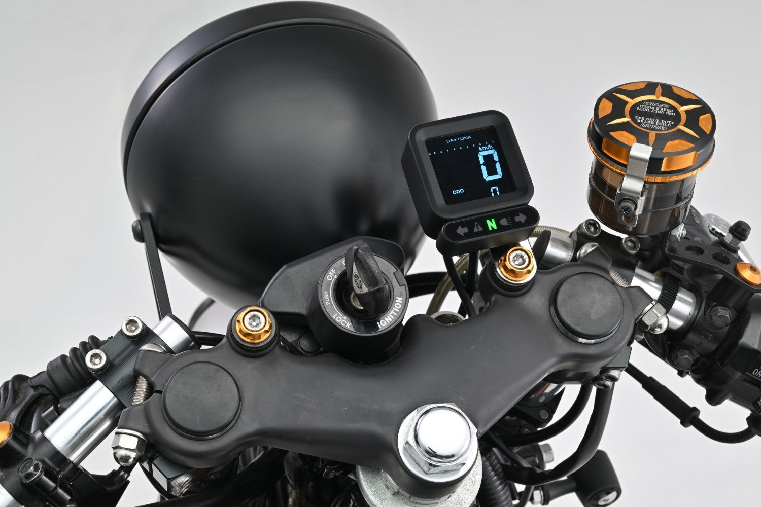 Daytona 'Gamma' Micro Indicator Dashboard Black W/Clamp -   Pyramid Motorcycle Accessories