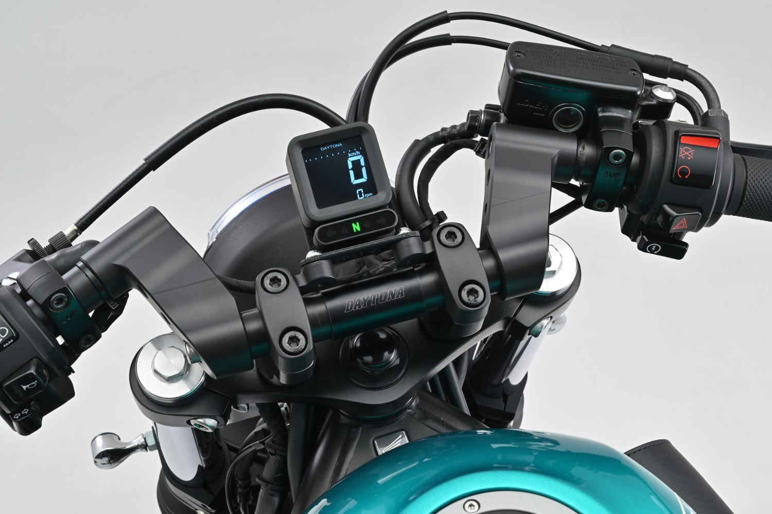 Daytona 'Gamma' Micro Indicator Dashboard Black W/Clamp -   Pyramid Motorcycle Accessories