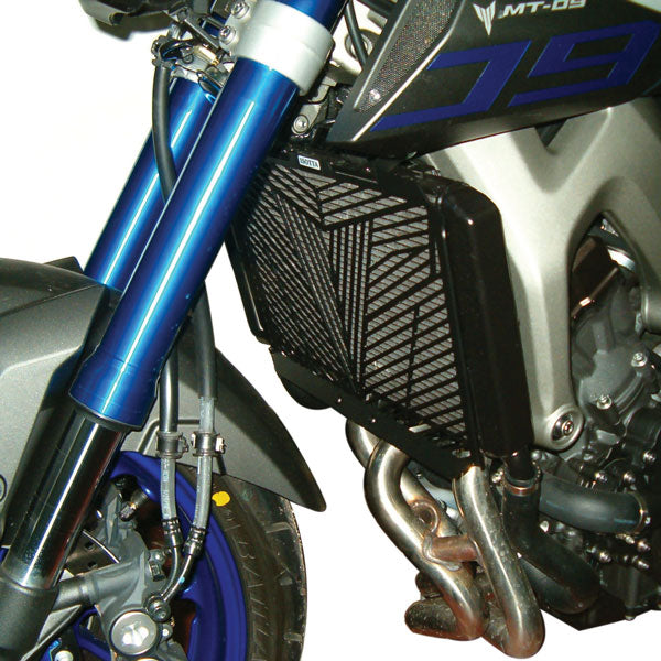 Isotta Radiator Guard | Black | Yamaha MT-09 2013>2016 -   Pyramid Motorcycle Accessories