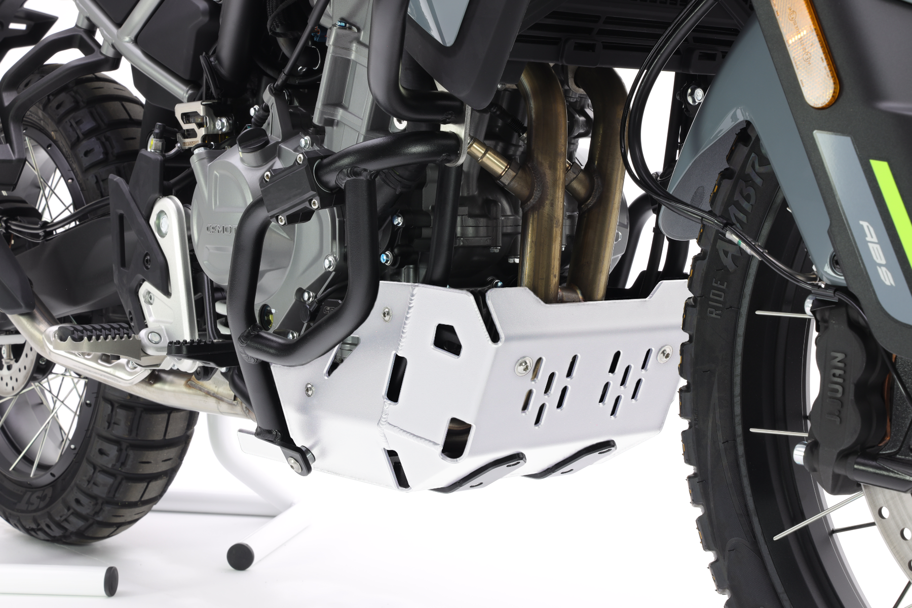 Isotta Engine Guard Bash Plate | White | CFMoto 450MT 2024>2025 -   Pyramid Motorcycle Accessories