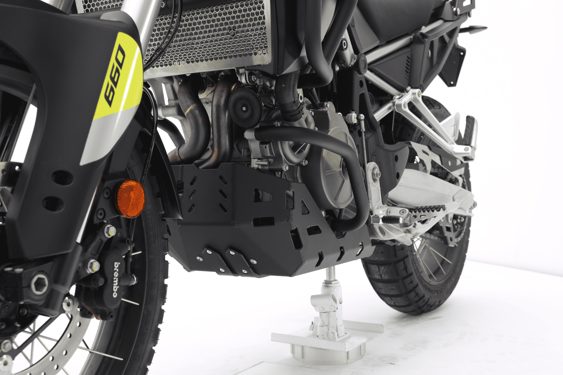 Isotta Engine Guard Bash Plate | Textured Black | Aprilia Tuareg 660 / 660 Rally -   Pyramid Motorcycle Accessories