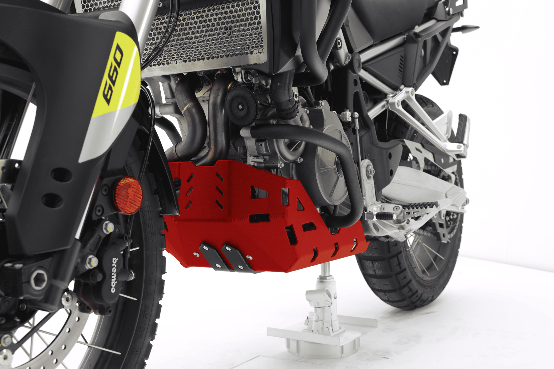 Isotta Engine Guard Bash Plate | Red | Aprilia Tuareg 660 / 660 Rally -   Pyramid Motorcycle Accessories