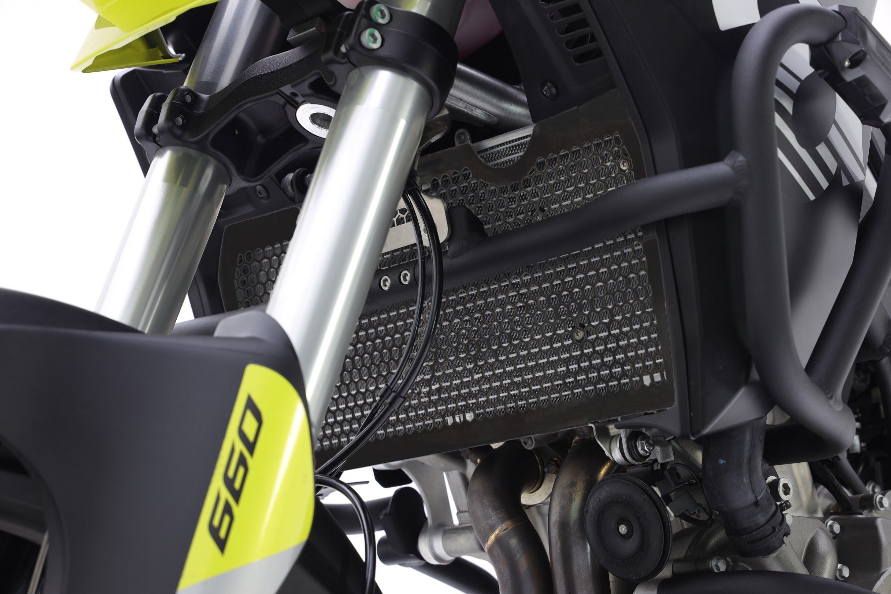 Isotta Radiator Guard | Textured Black | Aprilia Tuareg 660 2022>2024 -   Pyramid Motorcycle Accessories