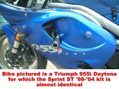 R&G Crash Protectors | Black | Triumph Tiger 955i 2000>2006 & Triumph Sprint ST 1050 1998>2004