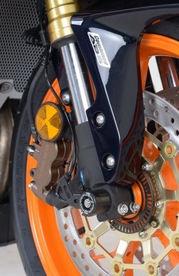 R&G Fork Protectors | Black | Honda CBR600RR ('07 onwards). Helping to protect the fork bottom, brake discs and calipers in the event of a crash or drop. Easy to install and can save a fortune